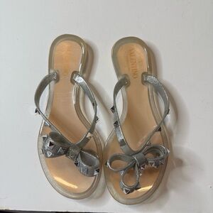 Valentino Silver Strappy Sandals
